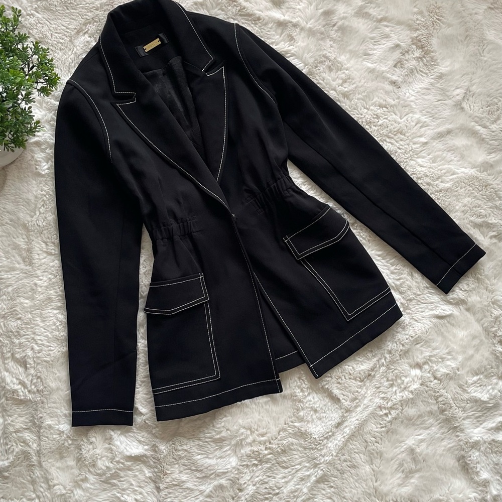 Greylin Black Blazer with White Stitching
